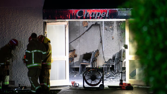 Fire and Emergency crews from South Auckland stations attended the fire at Just Funerals in Mangere. Photo / Hayden Woodward