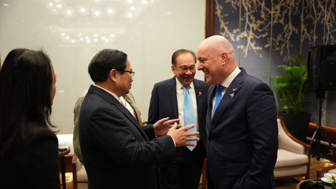 Prime Minister Christopher Luxon meets with Vietnamese PM Pham Minh Chinh in Hanoi 26 February 2025 during a trade mission to Vietnam picture supplied https://x.com/chrisluxonmp/status/1894581491063296319/photo/4