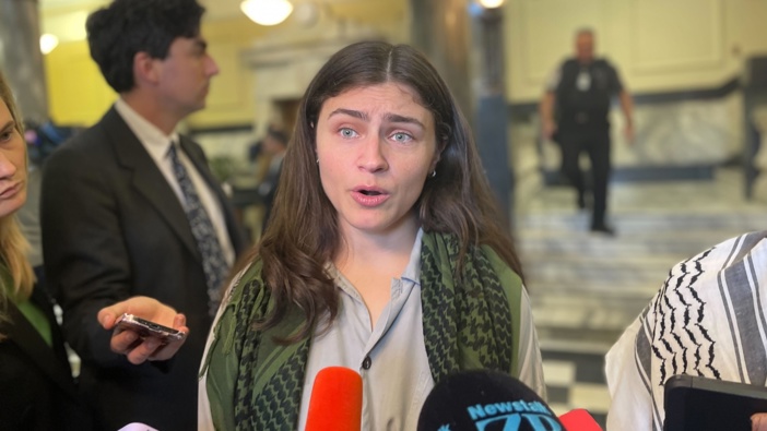 Greens co-leader Chlöe Swarbrick in Parliament prior to Question Time on August 13, 2025. NZ Herald photograph by Azaria Howell
