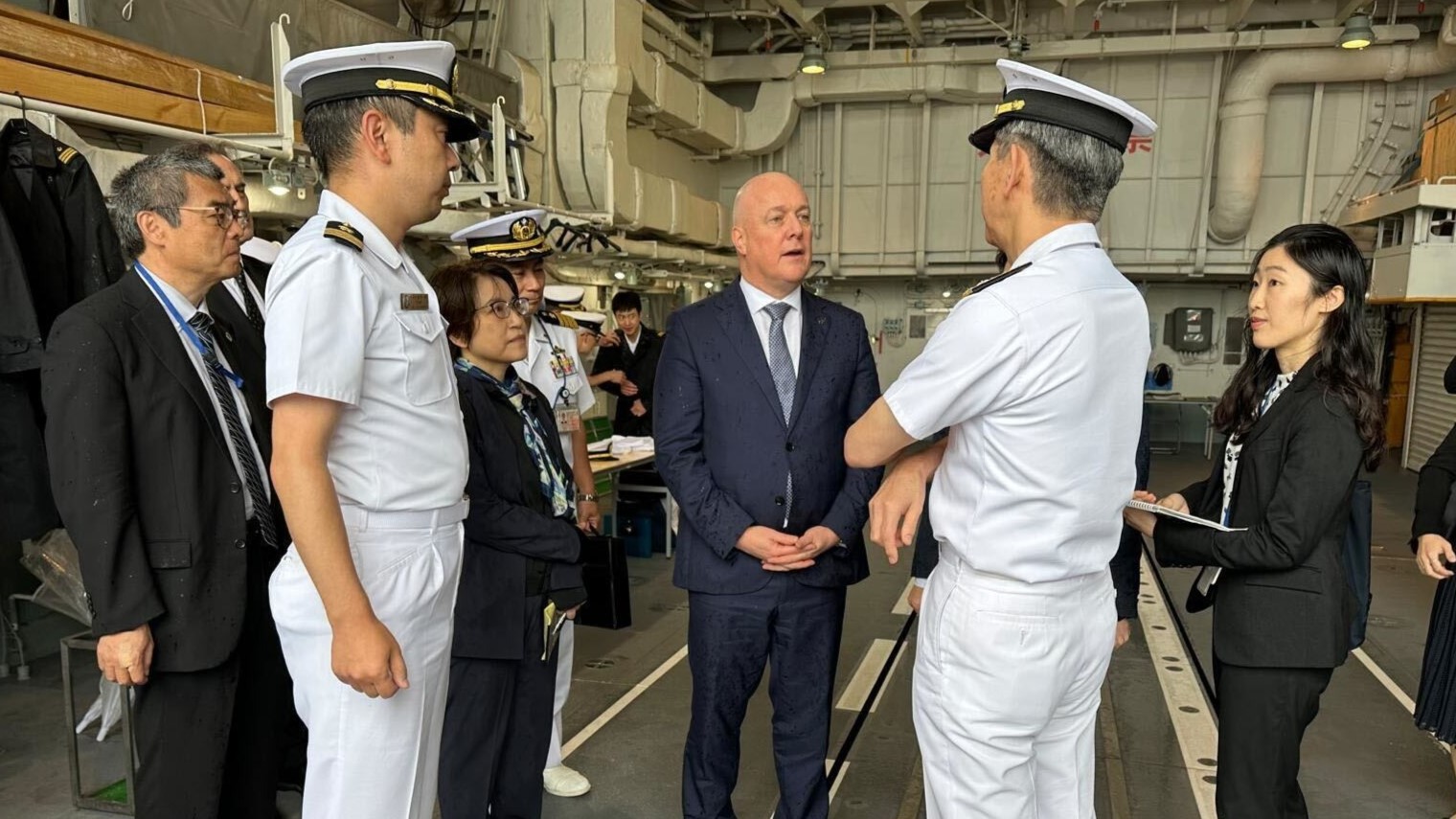 Prime Minister Christopher Luxon getting a tour of the Yokosuka Naval Base in Tokyo, Japan. Photo / Supplied