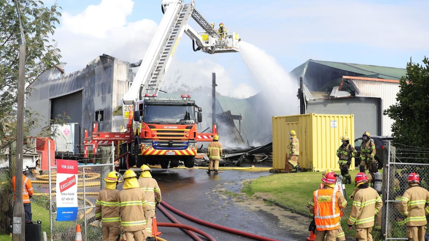'Avoid the area': Fire crews race to battle blaze at Auckland boat building factory