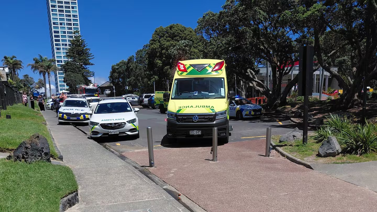 A man died at Takapuna Beach on Monday after he was spotted unresponsive in the water. Photo / Supplied