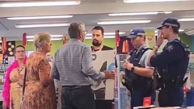The confrontation in the Avondale Library. Photo / File