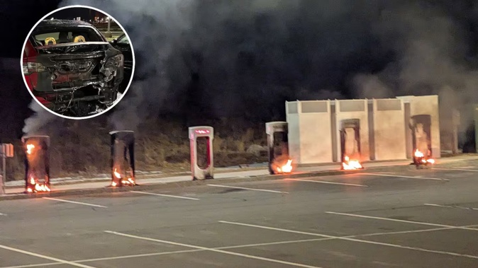 Elon Musk’s association with Donald Trump has led to increased vandalism against Tesla facilities. Photos / Fire Chief Steele McCurdy / Littleton Fire Department / United States District Court for the District of Oregon