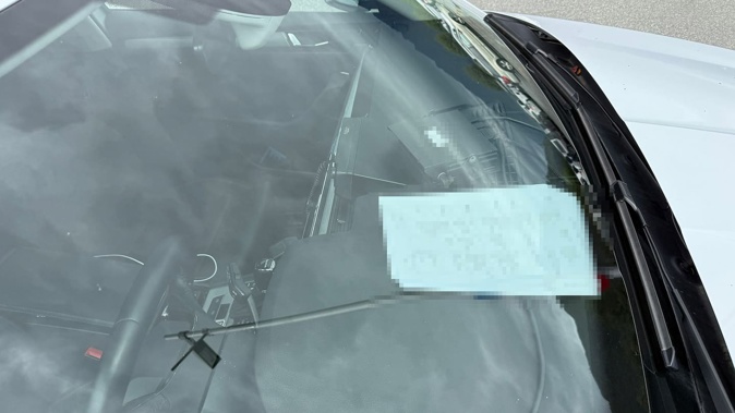 A copy of the Prime Minister's schedule was left in public view on the dashboard of a police car. Photo / supplied