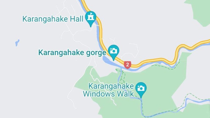 State Highway 2 through Karangahake, Hauraki, is a popular scenic route. Image / Google Maps