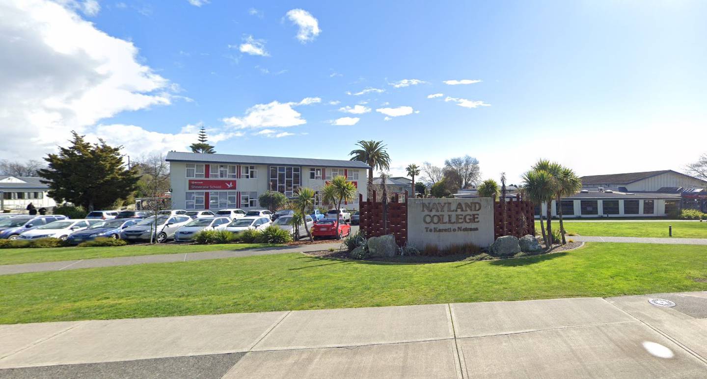  The Nayland College teacher was understood to have been teaching Year 10 engineering science at the time of the outburst. Photo / Google Maps