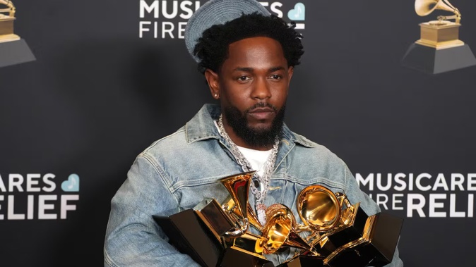 Kendrick Lamar won Record Of The Year, Best Rap Performance, Best Rap Song, Best Music Video and Song Of The Year for Not Like Us at the 2025 Grammy Awards. Photo / Getty Images