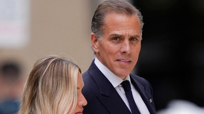Hunter Biden, accompanied by his wife, Melissa Cohen Biden, arrives to federal court to hear the verdicts. Photo / AP