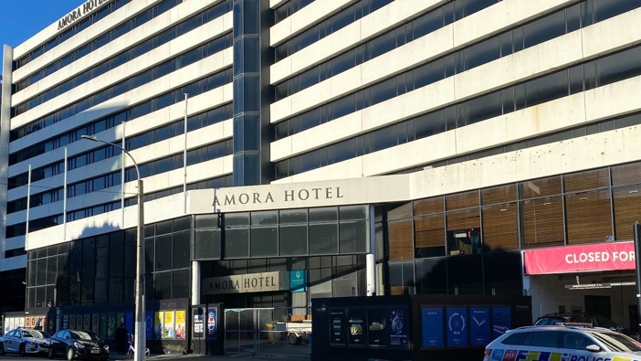 The Amora Hotel was closed in 2017 after being deemed earthquake prone. Photo / Ethan Manera