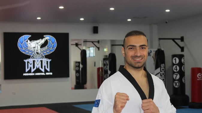 Eisa Mozhdeh inside his martial arts club. Photo / David Haxton