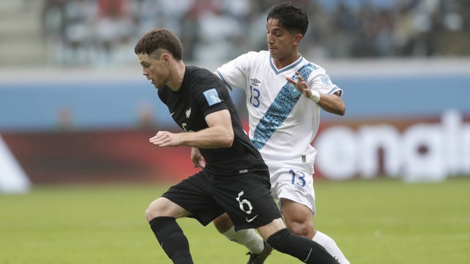 Fin Conchie (left) at the recent Under-20 World Cup. Photo / AP Photo