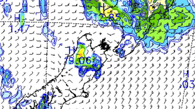 MetService issued a heavy rain warning for the Coramandel and watches for Auckland, Northland, the Bay of Plenty, Rotorua and Gisborne tomorrow. Photo / MetService