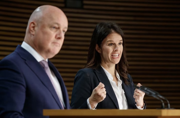 Prime Minister Christopher Luxon and minister Erica Stanford will be key figures tomorrow during the apology. Photo / Mark Mitchell