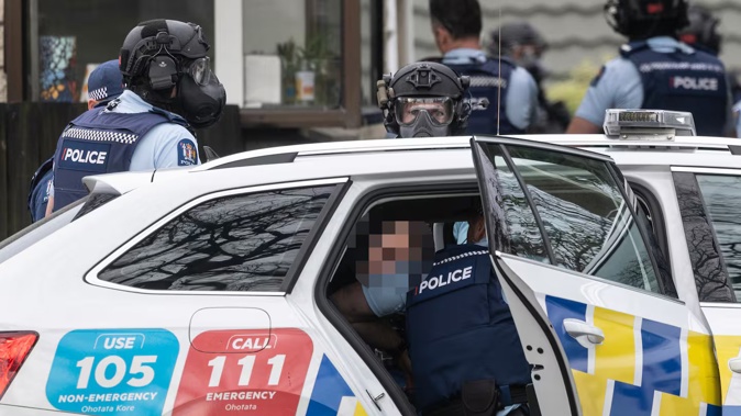 Armed police were called to a house in Christchurch today. Photo / George Heard