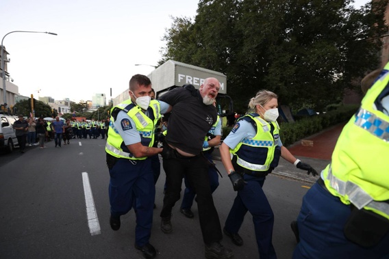 Police moved in on protesters as the demonstration enters day 15. (Photo / George Heard)