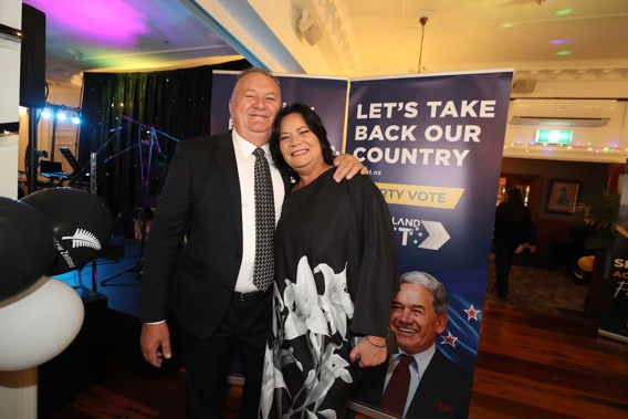 Cabinet minister Shane Jones and wife Dot at the NZ First election night party in 2023. Photo / Mike Cunningham