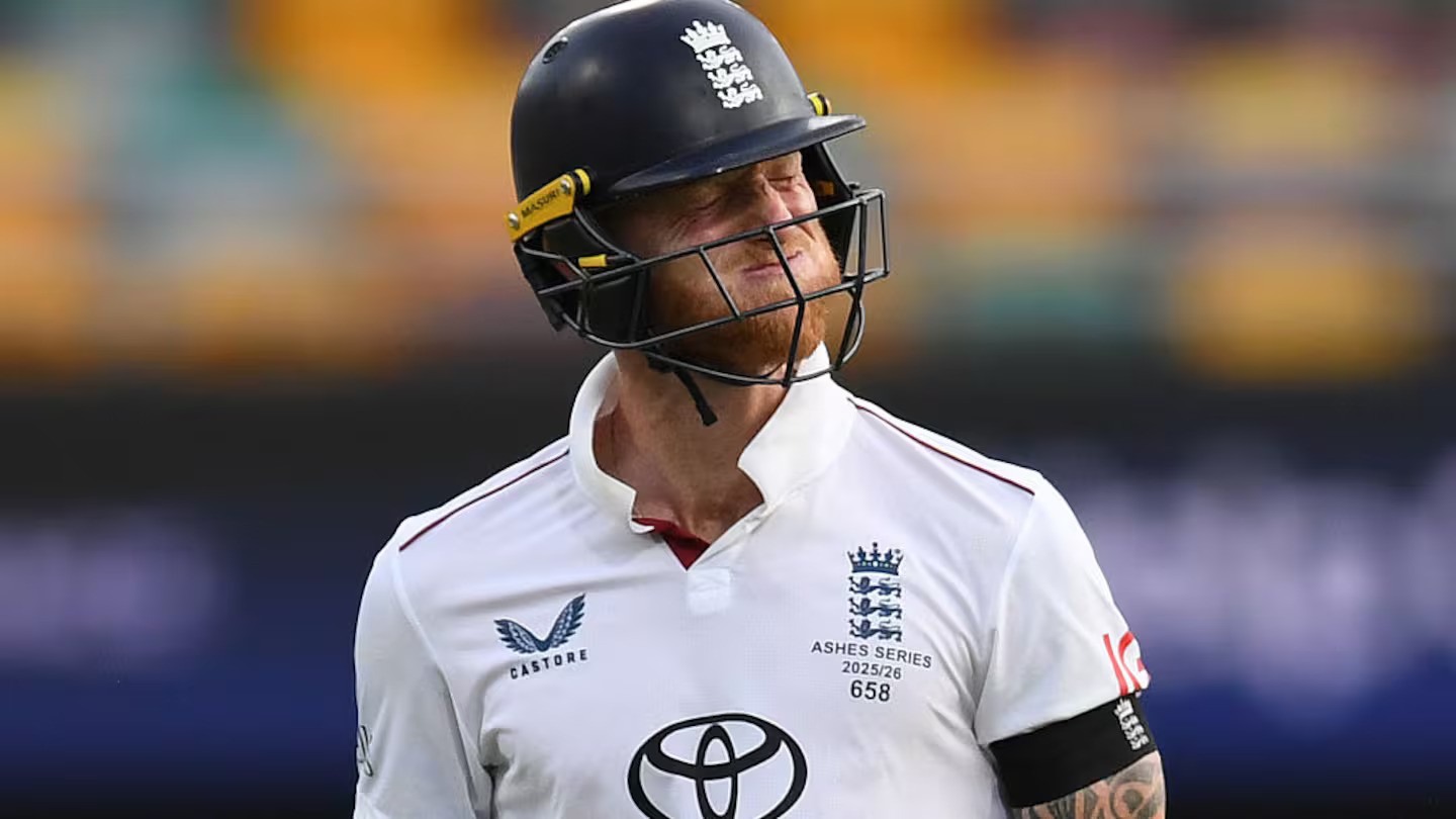 Ben Stokes of England leaves the field after being dismissed during day four of the second test in Brisbane. Photo / Getty Images