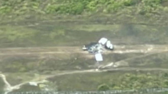 An image reportedly of the wreckage of the plane in West Papua. Photo / Twitter/Partaisocmed