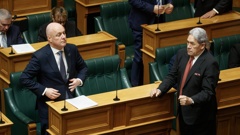 Prime Minister Christopher Luxon (left) is set to be asked his thoughts on comments made by Deputy Prime Minister Winston Peters comparing comments by Te Pāti Māori as being similar to Nazi Germany. Photo / Mark Mitchell