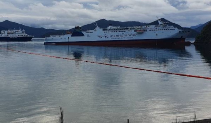 The Interislander ferry Aratere which ran into the South Island coastline.Photo / Tim Cuff