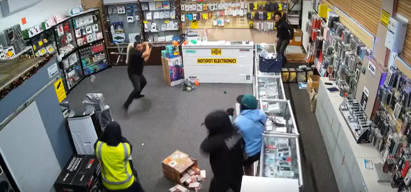 Police were called after an aggravated robbery on Norman Spencer Drive about 6.05pm.