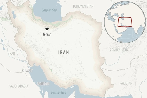 This is a locator map for Iran with its capital, Tehran. Photo / AP