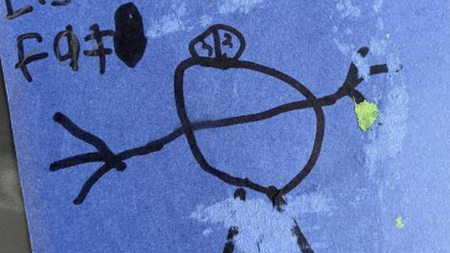 Wendy said her son's drawing of her 'changed her life', adding it represented her 'unhealthy' relationship with food. Photo / Supplied