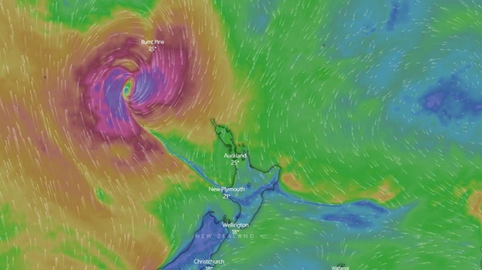 Cyclone Dovi is bearing down on NZ. (Photo / Windy.com)