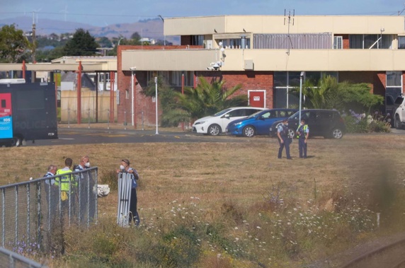 Emergency services respond after a woman and baby were struck by a freight train on Tuesday morning. Photo / Mike Scott