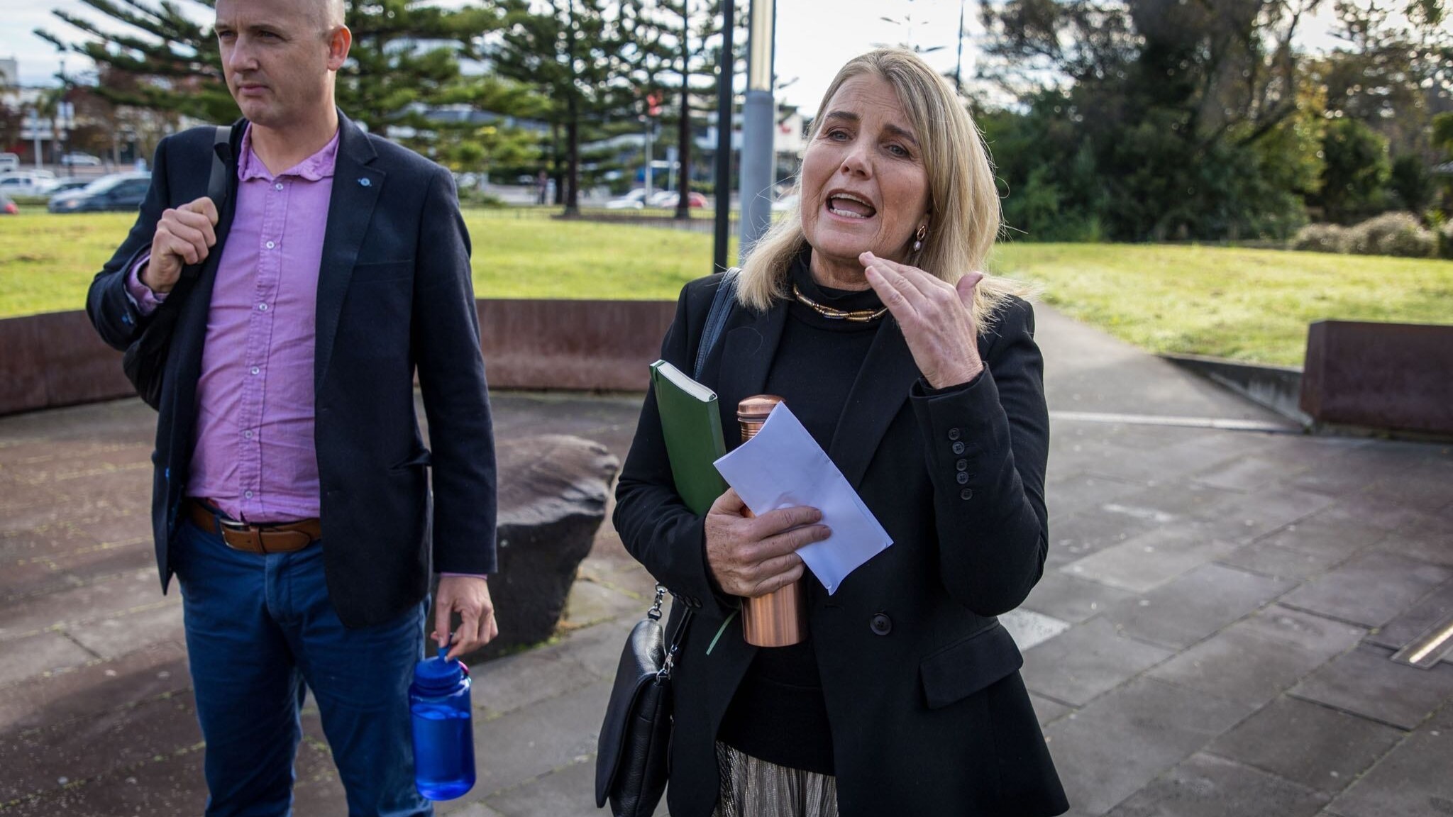 Liz Gunn arrives at Manukau District Court. Photo / Michael Craig