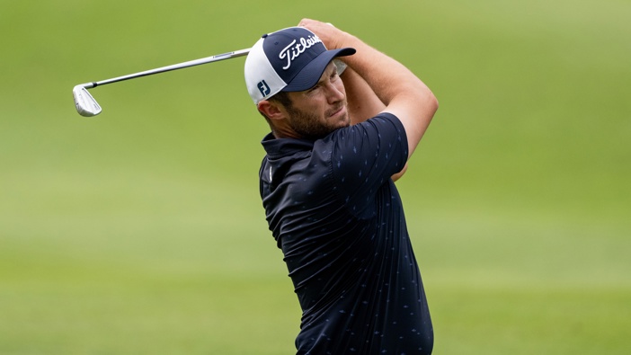 Ben Campbell of New Zealand plays his approach on hole 6 during the final round of Link Hong Kong Open at Hong Kong Golf Club on November 24, 2024 in Hong Kong, China. (Photo by Jason Butler/Getty Images)