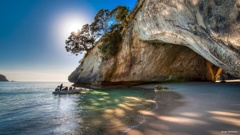 Cathedral Cove is still accessible by boat and Kayak tour. Photo / Andy Belcher; Supplied, The Coromandel
