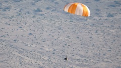 A training model of the sample return capsule was released from an aircraft in August to simulate what recovery operations will look like. (Photo / NASA)