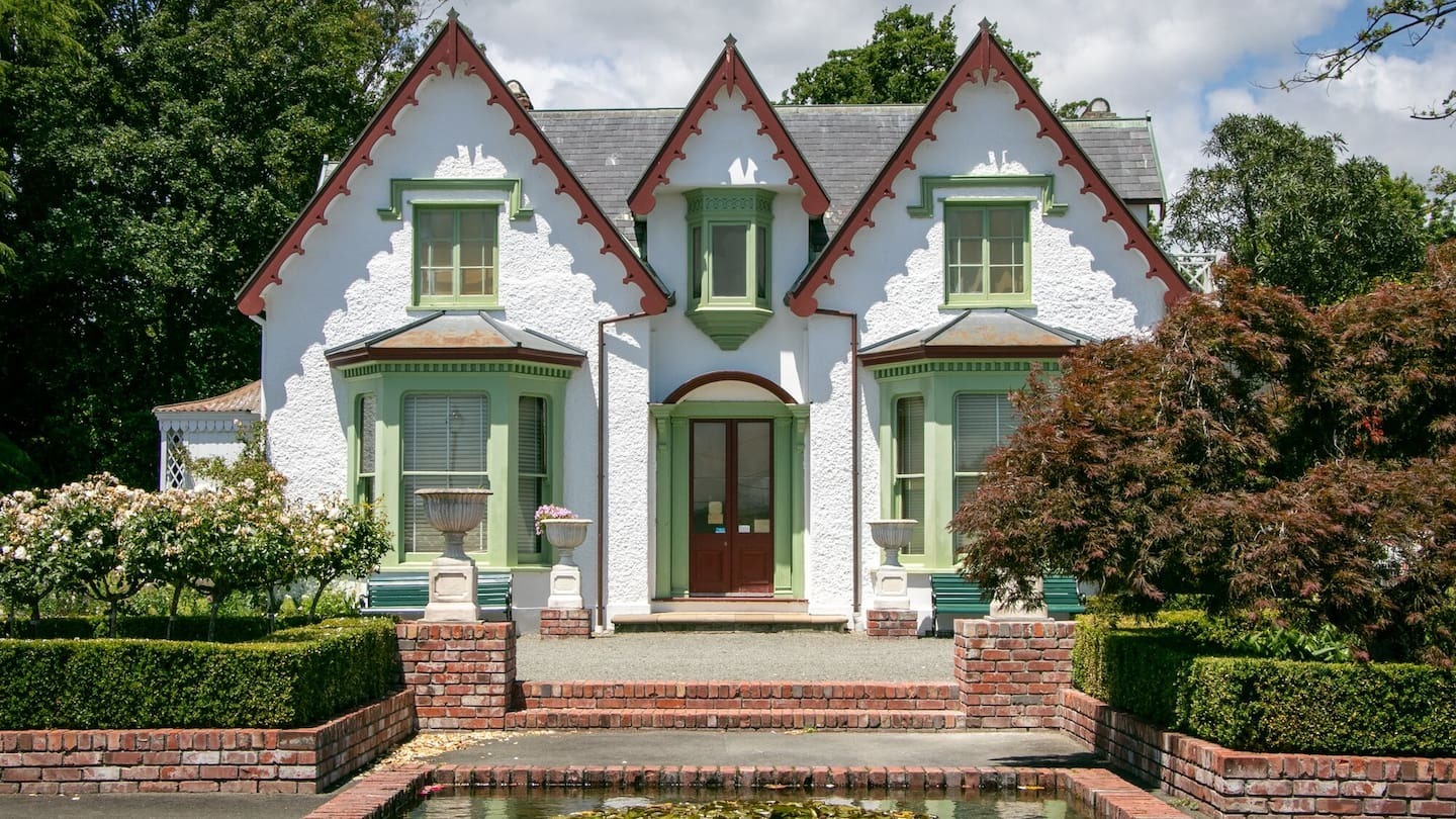 Broadgreen House and Gardens Broadgreen House in Nelson was damaged to the tune of more than $40,000 during a burglary in which Jayden Wells scaled the slate roof and removed copper downpipes. Photo / Nelson City Council