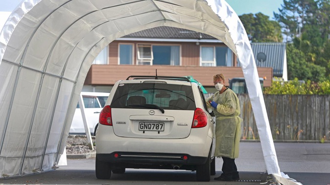 A testing station at Northcross urgent care clinic at the height of the Covid-19 pandemic. The clinic cut its hours this week because of a doctor shortage. Photo / Alex Burton