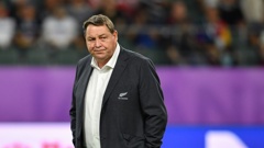 New Zealand's former head coach Steve Hansen at a pre-match warm-up during Rugby World Cup 2019. Photo / Photosport