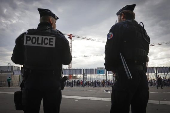 Police officers stand guard ahead the UEFA Nations League soccer match between France and Denmark at the Stade de France in Saint Denis near Paris, France, Friday, June 3, 2022. Photo / AP / Jean-Francois Badias