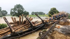 The train was carrying logs and pulp from Kawerau to Mount Maunganui. Photo / Tyson Smith