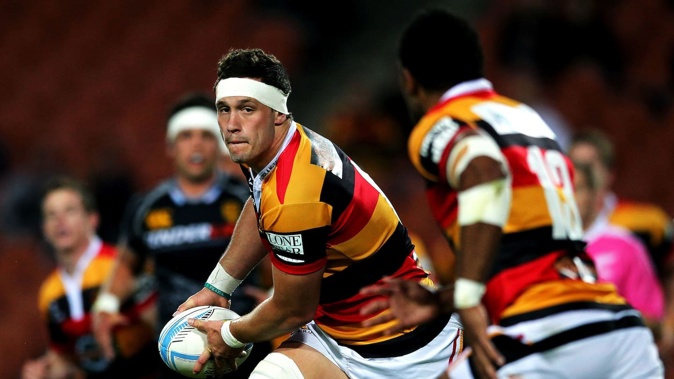 Rory Grice, pictured playing for Waikato in 2013, is one of five players on trial in France over rape charges. Photo / Photosport