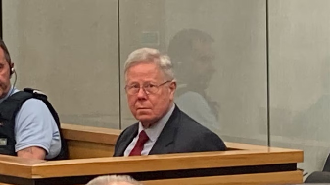 Former St Peter's School staff member Geoffrey Coker, 75, is on trial in the Hamilton District Court defending historic indecent assault charges against young boys. Photo / Belinda Feek