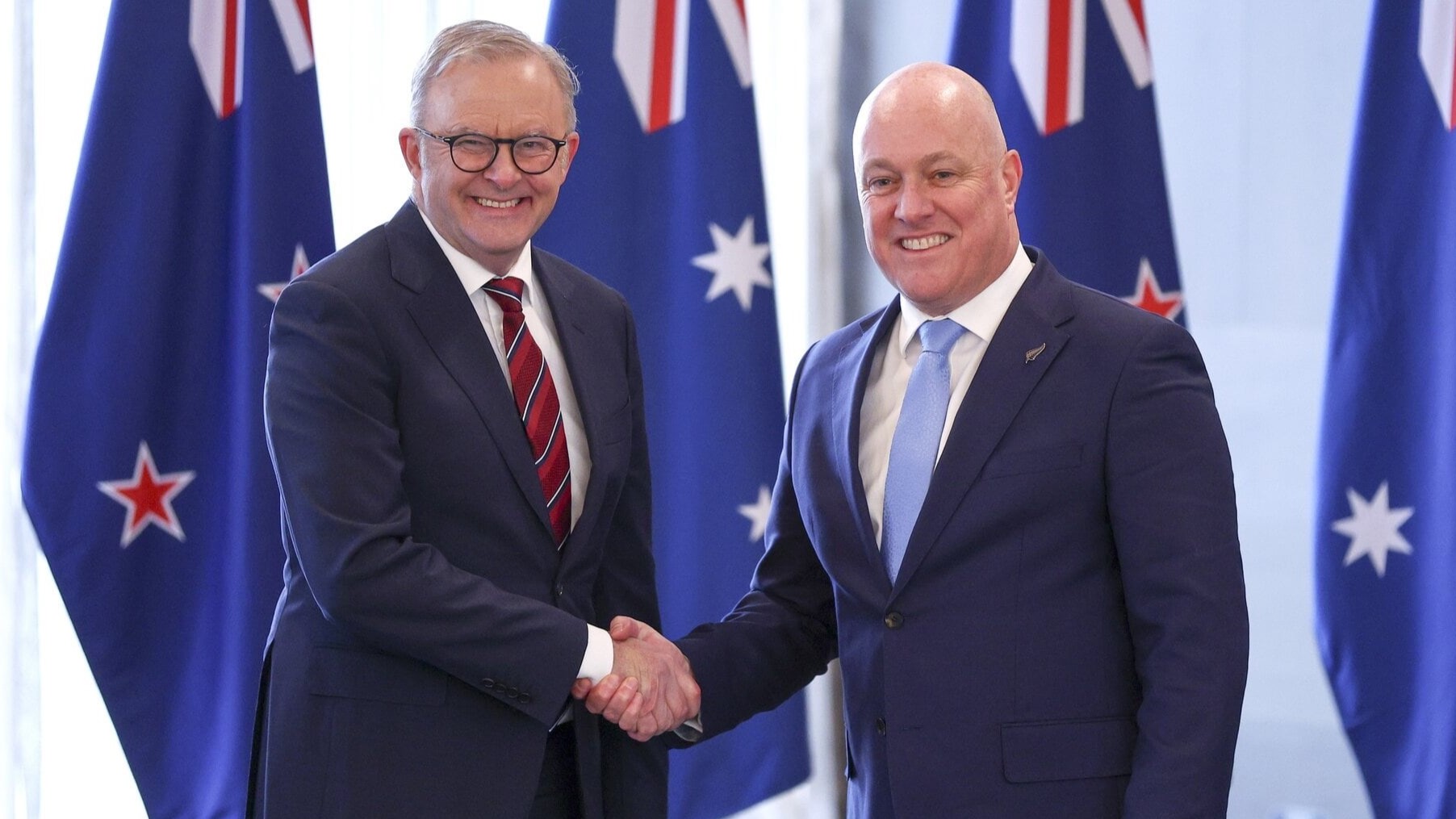 Watch: Luxon speaks to media following press conference with Australian PM Albanese