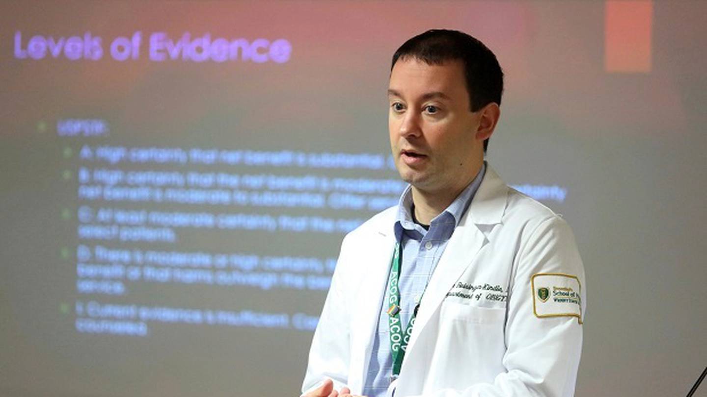Dr Keith Reisinger-Kindle, associate director of the OB-GYN residency programme at Wright State University's medical school in Dayton, Ohio. Photo / AP