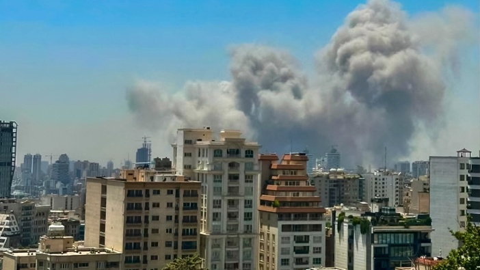 Smoke rises as Israel targets the notorious Evin Prison in north of Tehran, Iran, on June 23, 2025. Photo / Nikan, Middle East Images, AFP