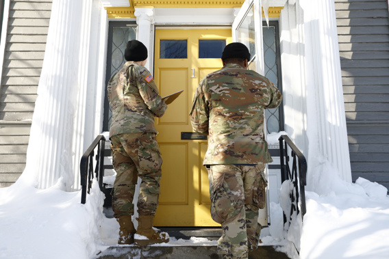 The National Guard went door to door in parts of Buffalo on Wednesday to check on people who lost power during the area’s deadliest winter storm in decades, and authorities faced the tragic possibility of finding more victims amid melting snow. Photo / AP