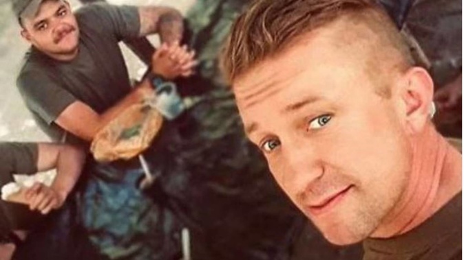 Shaun Pinner (front) is seen in this selfie, along with Aiden Aslin (left). Photo / Supplied