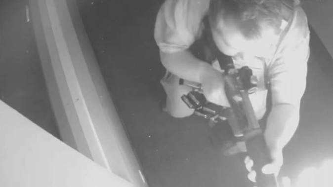 Surveillance video of Club Q shooting suspect Anderson Lee Aldrich inside the venue. Photo / AP