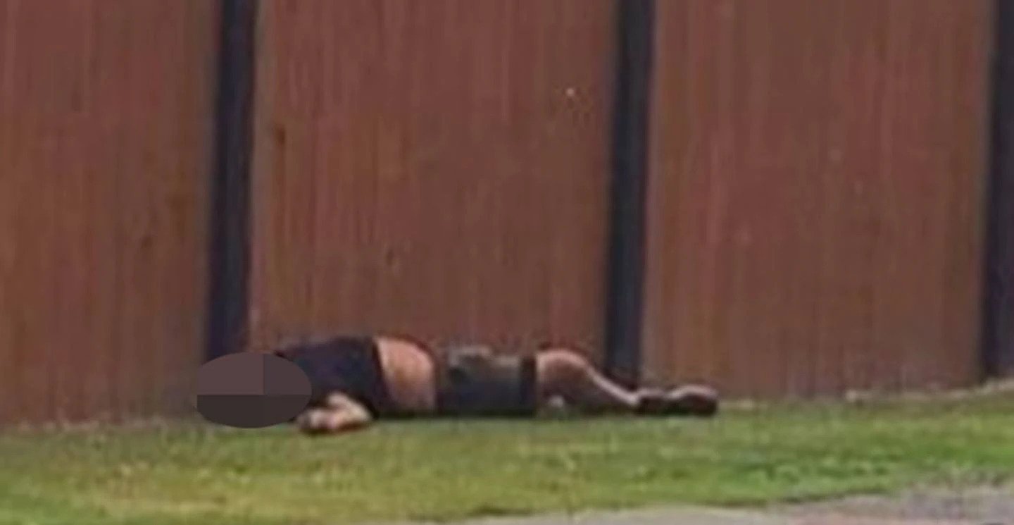 A man lay unconscious on the ground for about 10 minutes, a witness said. (Photo / Supplied)