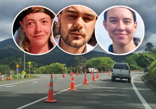 Search and rescue and emergency services personnel recover the bodies of three people trapped in a car that crashed into a river in the Marlborough Sounds. Photo / RNZ