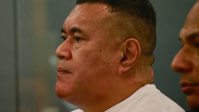 Poi Tinei appears for sentencing in the High Court at Auckland after pleading guilty to the murder of partner Teao Ida Wiki. Photo / Alex Burton
